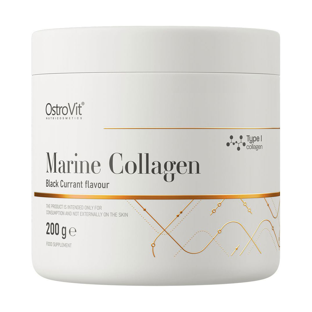 Морський колаген OstroVit Marine Collagen, зі смаком чорної смородини, у порошку, 200 г